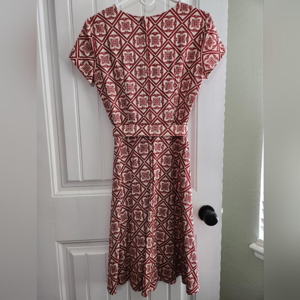 Heartbreaker Rust and Cream Swing Dress Size M - Picture 2 of 6